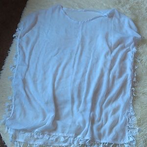 White sheer swimsuit cover up